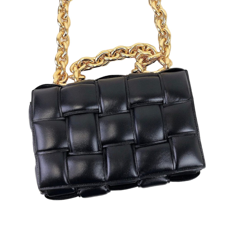 Chain Cassette Bag Leather Black GHW