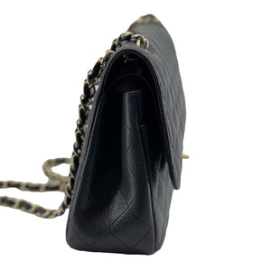 Jumbo Classic Double Flap Caviar Black GHW
