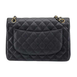 Jumbo Classic Double Flap Caviar Black GHW