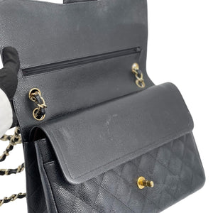 Jumbo Classic Double Flap Caviar Black GHW