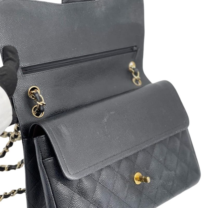 Jumbo Classic Double Flap Caviar Black GHW