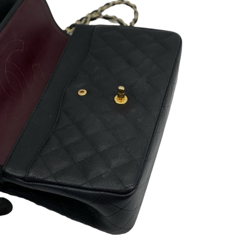 Jumbo Classic Double Flap Caviar Black GHW