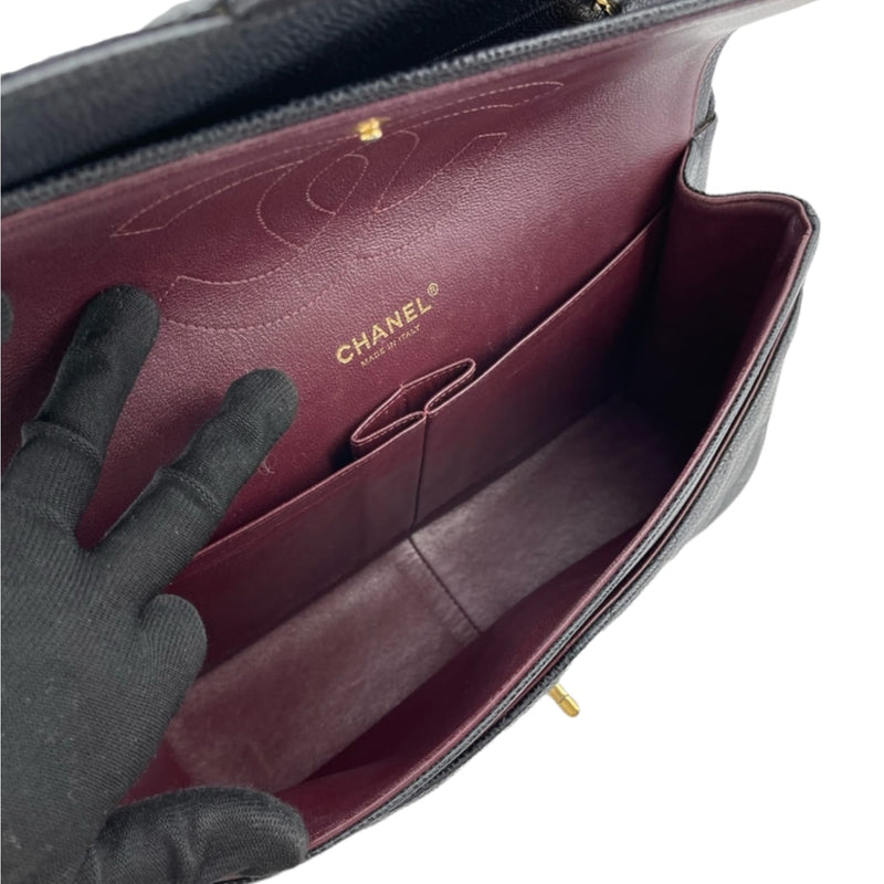 Jumbo Classic Double Flap Caviar Black GHW