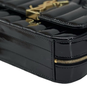 Vicky Camera Bag Patent Black GHW