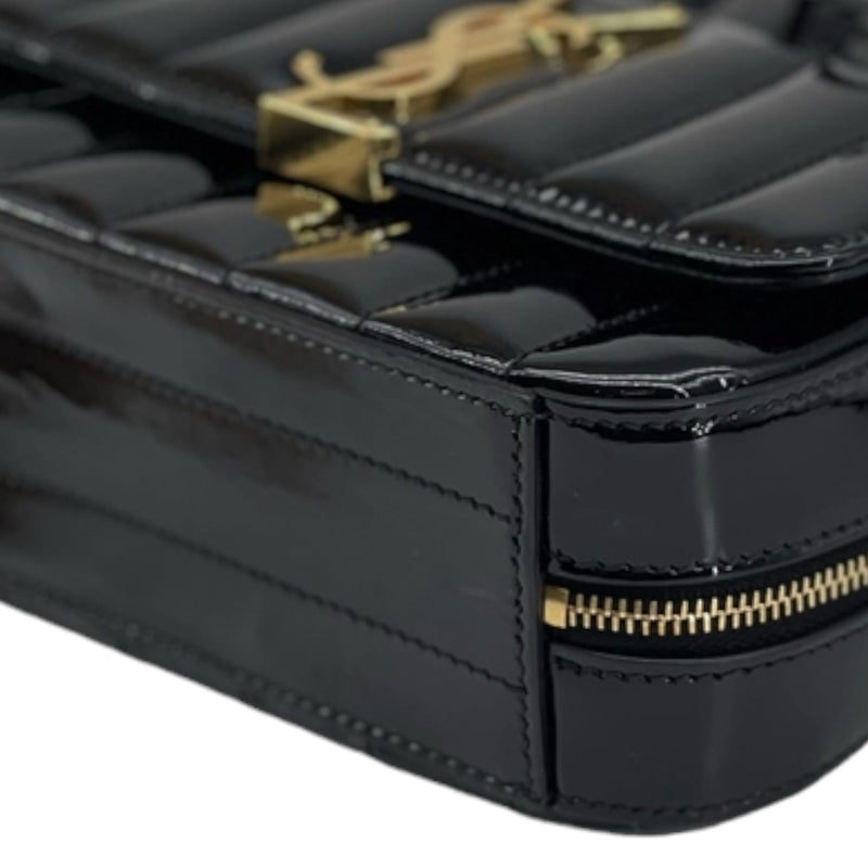 Vicky Camera Bag Patent Black GHW