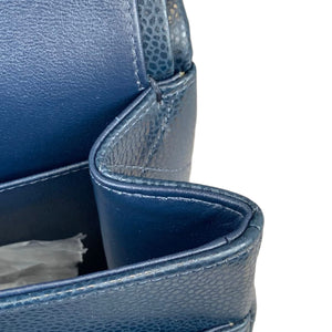 Jumbo Classic Double Flap Caviar Blue SHW