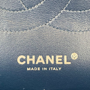 Jumbo Classic Double Flap Caviar Blue SHW