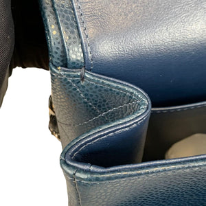 Jumbo Classic Double Flap Caviar Blue SHW