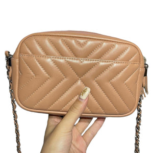 CC Tassel Camera Bag Chevron Calfskin Beige SHW