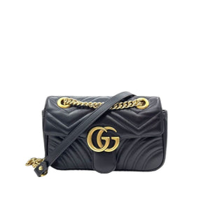 Mini Marmont Matelassé Leather Black GHW