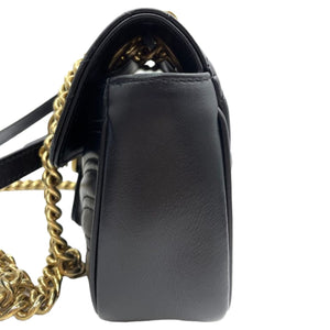 Mini Marmont Matelassé Leather Black GHW
