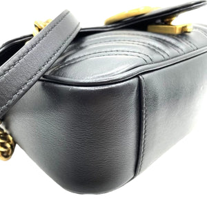 Mini Marmont Matelassé Leather Black GHW
