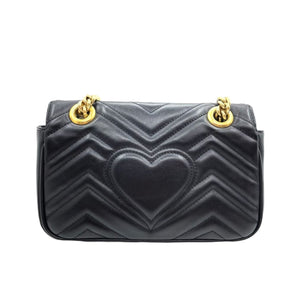 Mini Marmont Matelassé Leather Black GHW