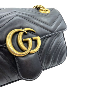 Mini Marmont Matelassé Leather Black GHW