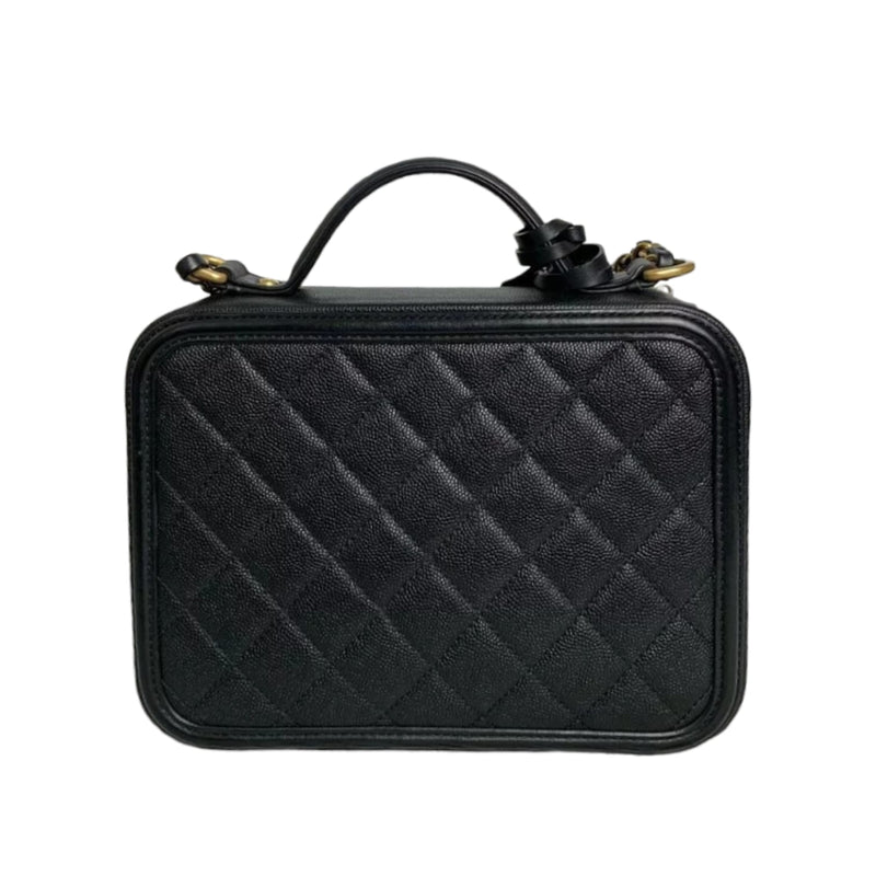 Medium CC Filigree Caviar Vanity Black GHW