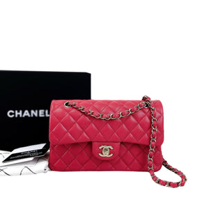 Small Classic Double Flap Caviar Red GHW