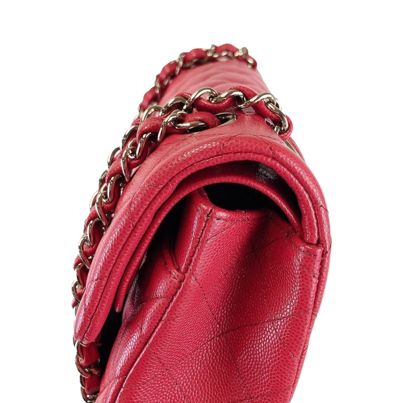 Rare* Chanel Red Small Classic Double Flap Bag In Caviar Leather With –  Bags Of Personality