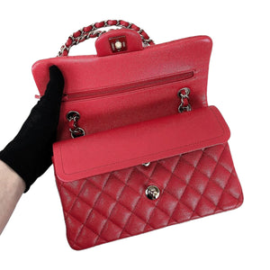 Small Classic Double Flap Caviar Red GHW