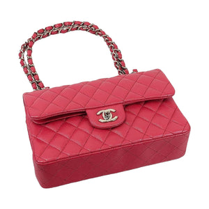 Small Classic Double Flap Caviar Red GHW