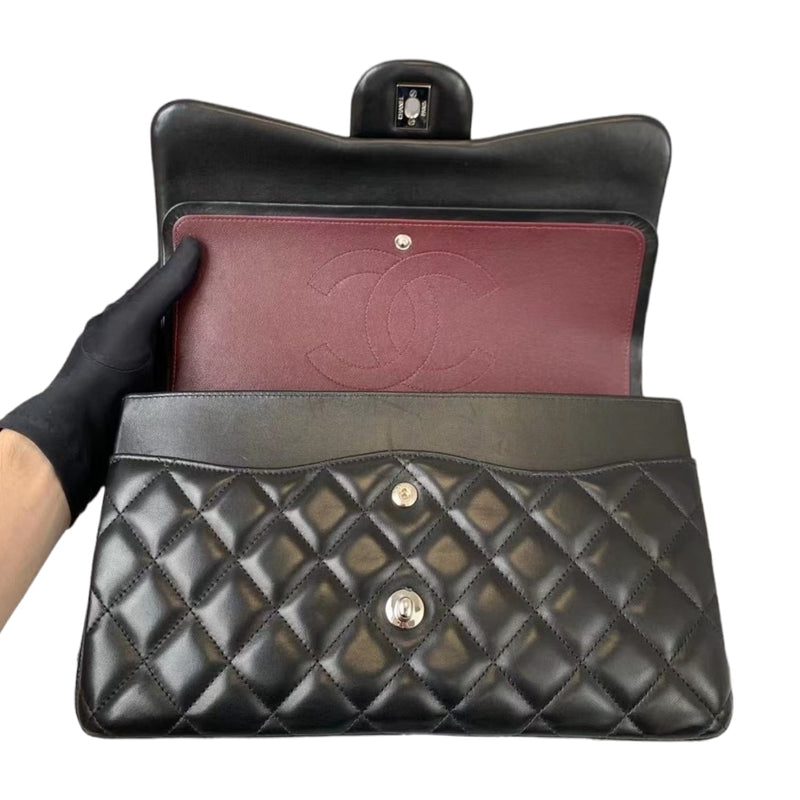 Jumbo Classic Double Flap Lambskin Black SHW