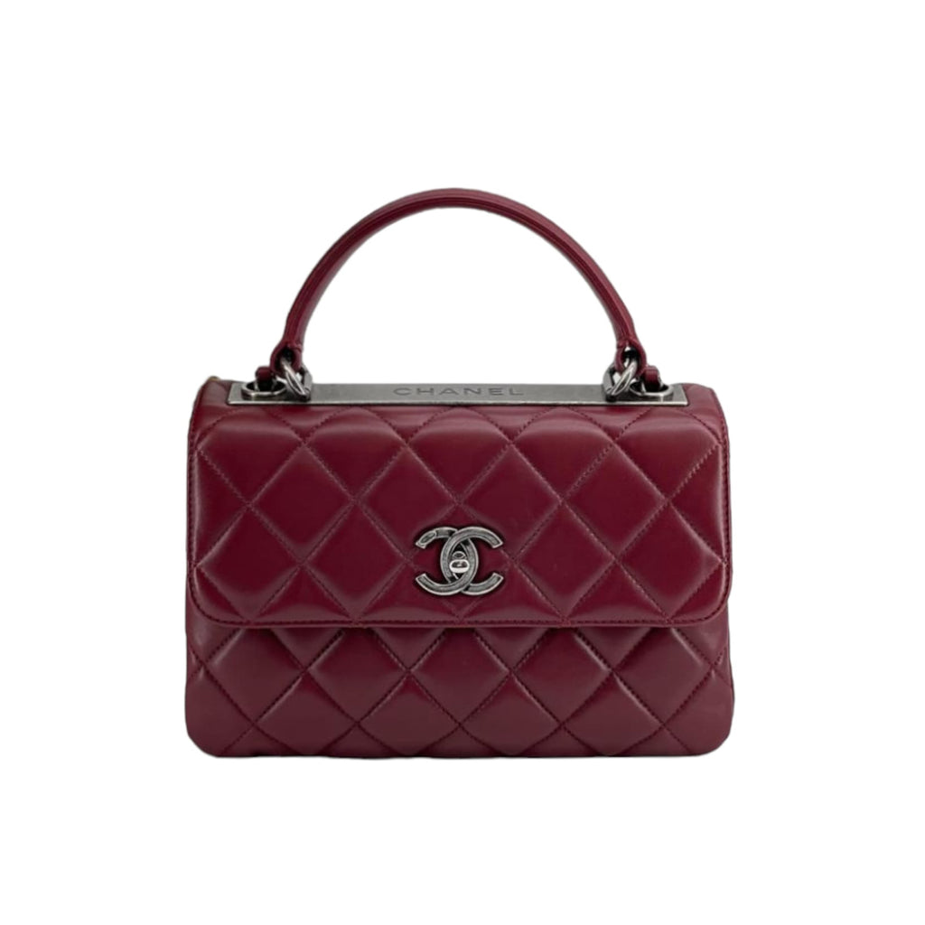 Small Trendy CC Flap Lambskin Burgundy RHW