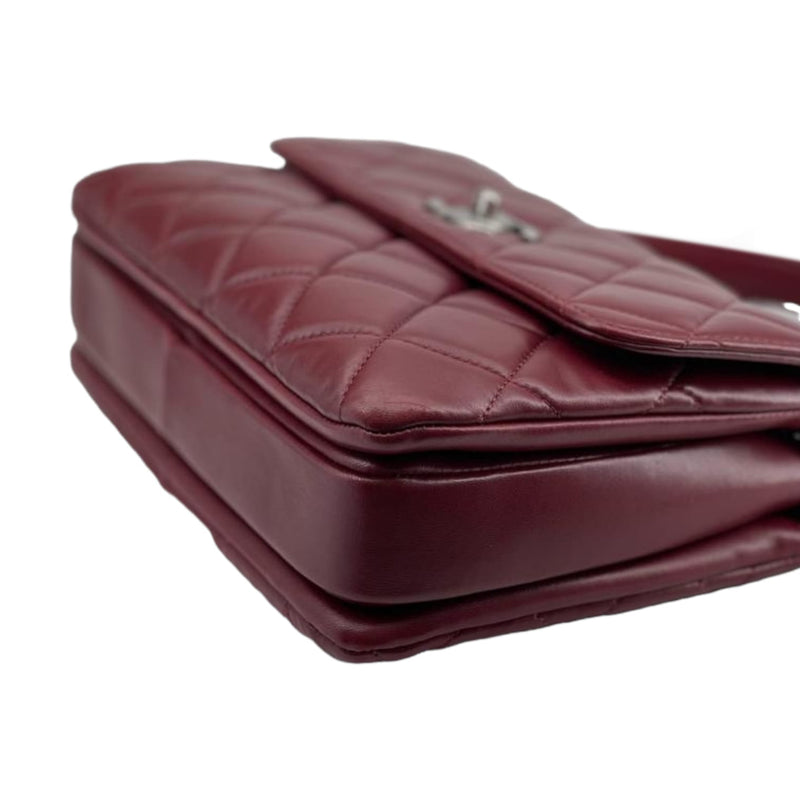 Small Trendy CC Flap Lambskin Burgundy RHW