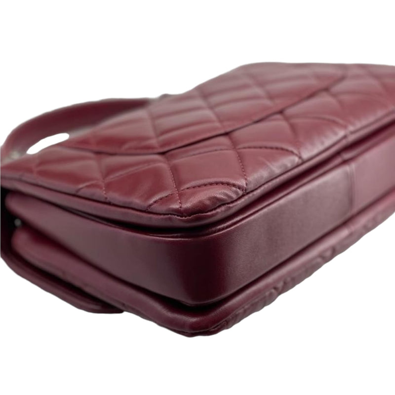 Small Trendy CC Flap Lambskin Burgundy RHW