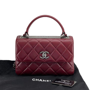 Small Trendy CC Flap Lambskin Burgundy RHW