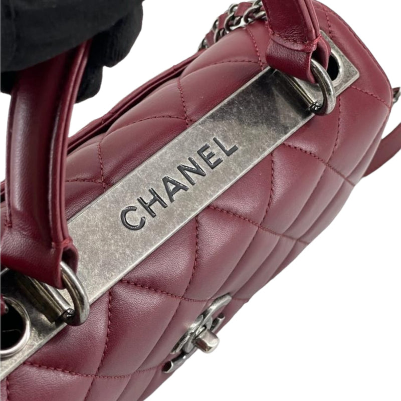 Small Trendy CC Flap Lambskin Burgundy RHW