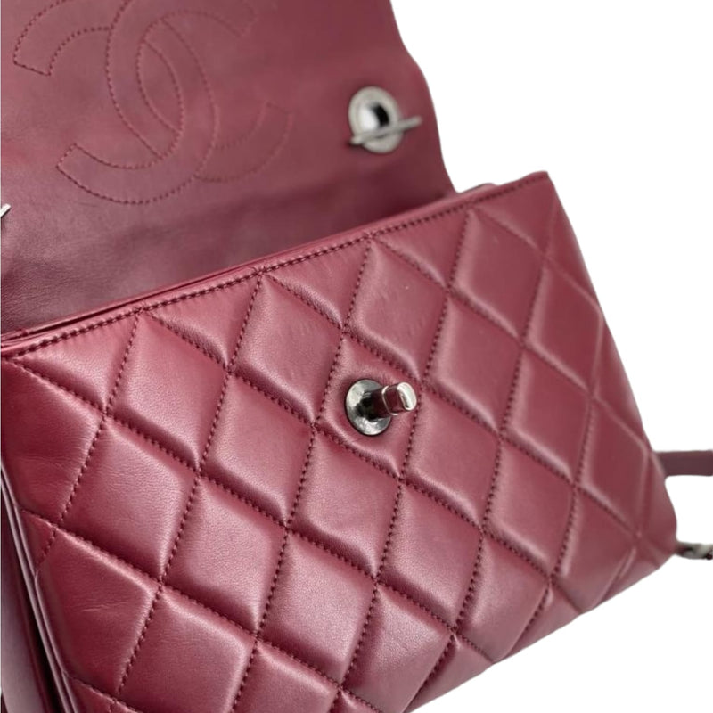 Small Trendy CC Flap Lambskin Burgundy RHW