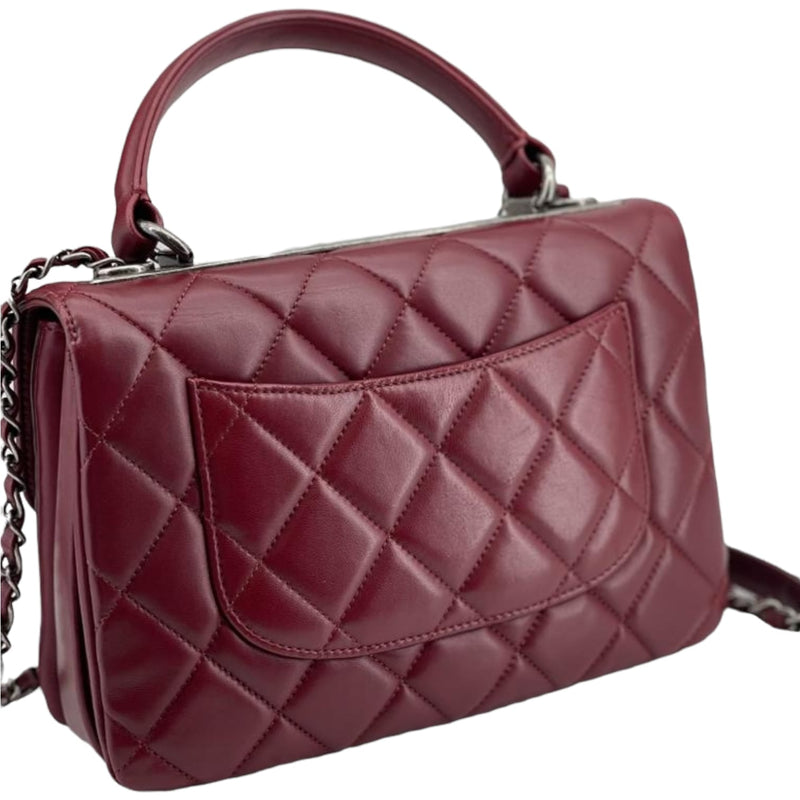 Small Trendy CC Flap Lambskin Burgundy RHW