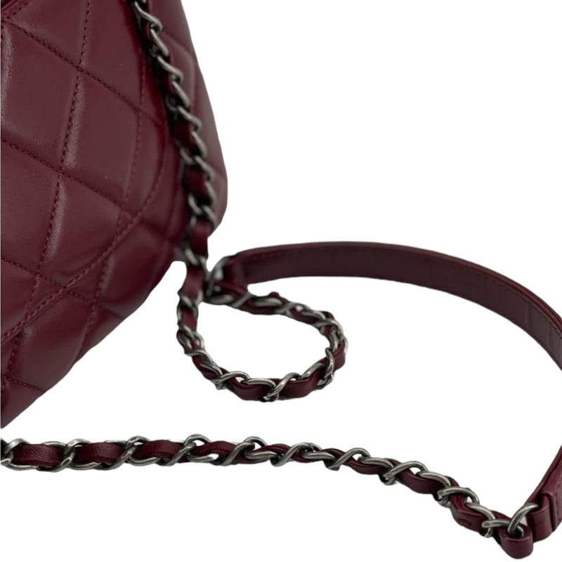 Small Trendy CC Flap Lambskin Burgundy RHW