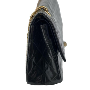 Large Reissue 226 Double Flap Bag Patent Black GHW
