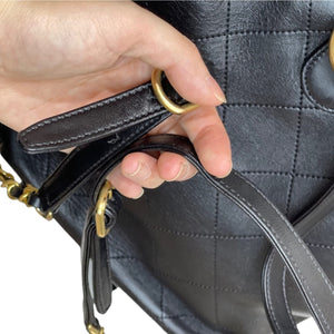 CC Diamond Quilted Backpack Black GHW