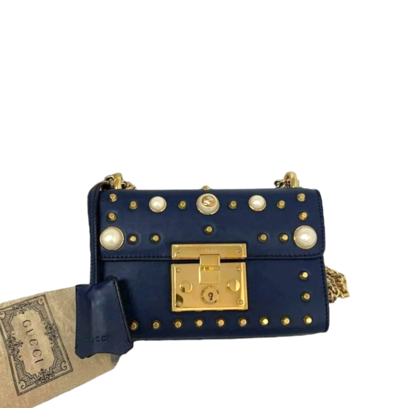 Small Studded Padlock Dark Blue GHW