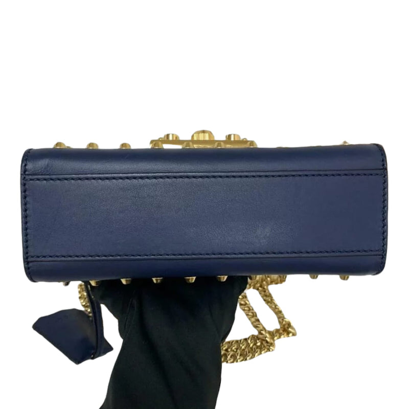 Small Studded Padlock Dark Blue GHW