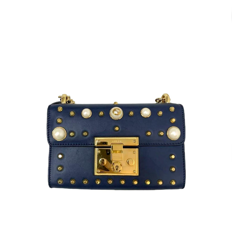 Small Studded Padlock Dark Blue GHW