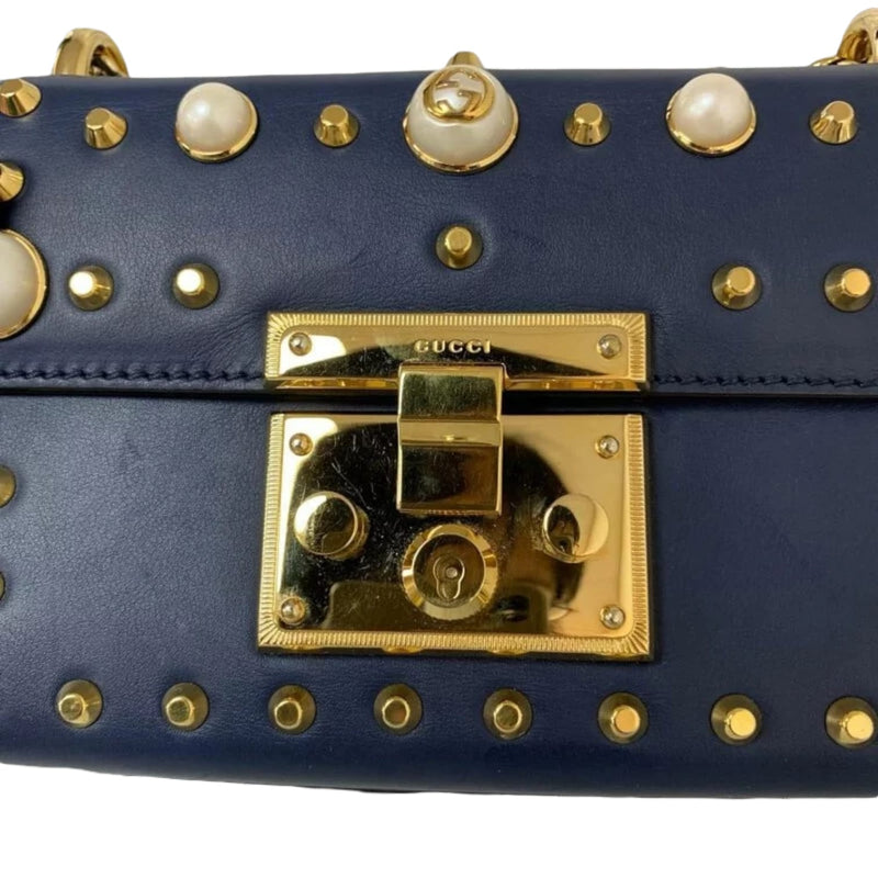 Small Studded Padlock Dark Blue GHW