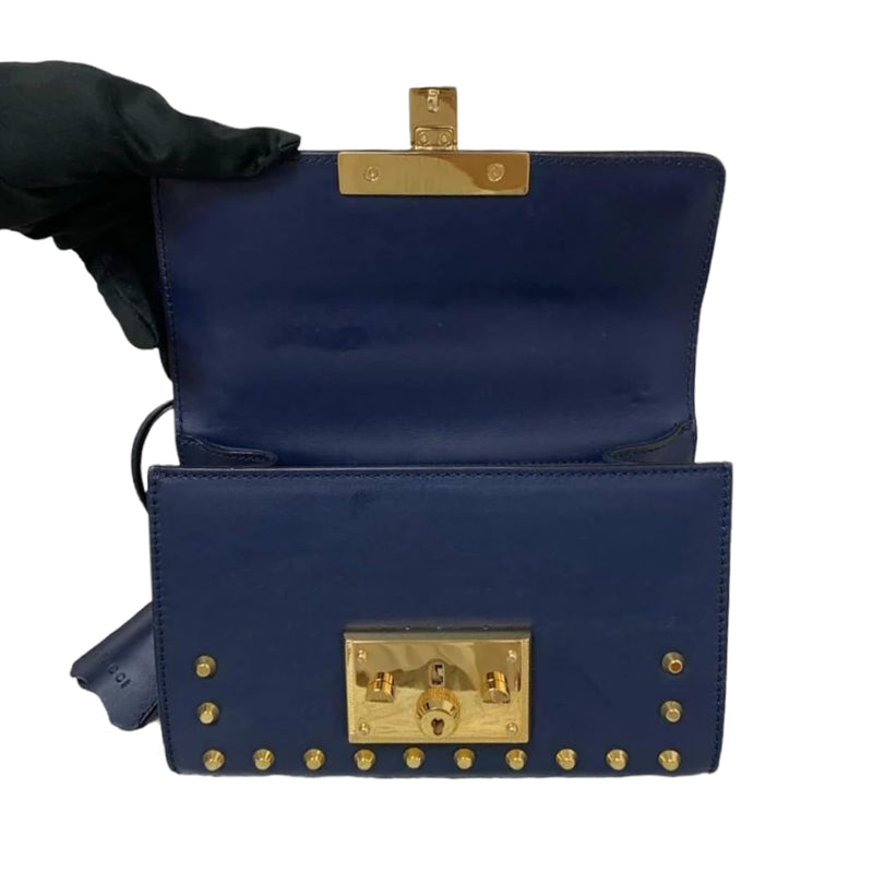 Small Studded Padlock Dark Blue GHW