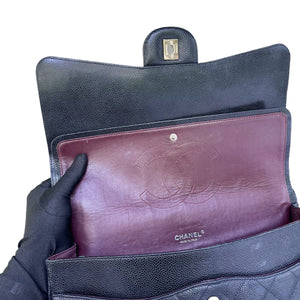 Classic Double Flap Maxi Caviar Black SHW