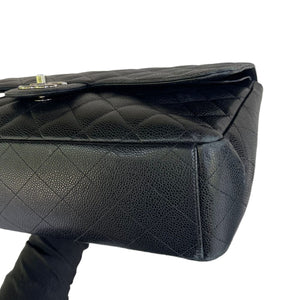 Classic Double Flap Maxi Caviar Black SHW