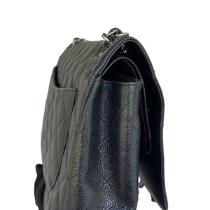 Classic Double Flap Maxi Caviar Black SHW