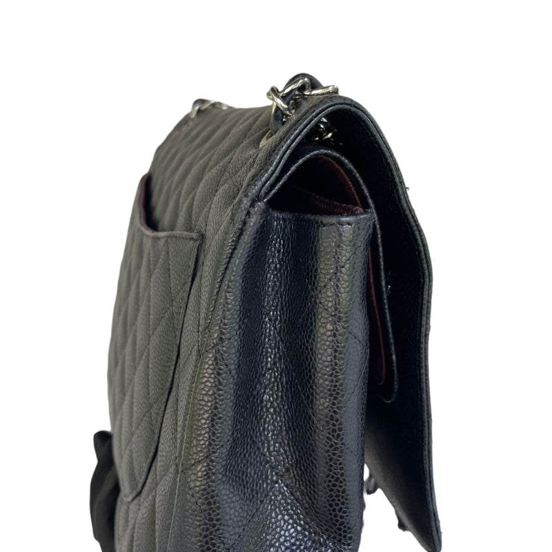 Classic Double Flap Maxi Caviar Black SHW