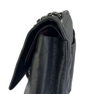 Classic Double Flap Maxi Caviar Black SHW