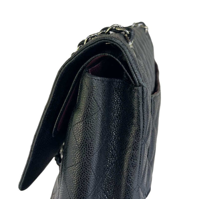 Classic Double Flap Maxi Caviar Black SHW