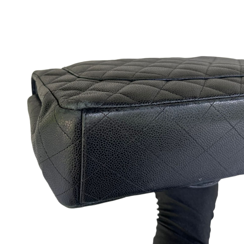 Classic Double Flap Maxi Caviar Black SHW