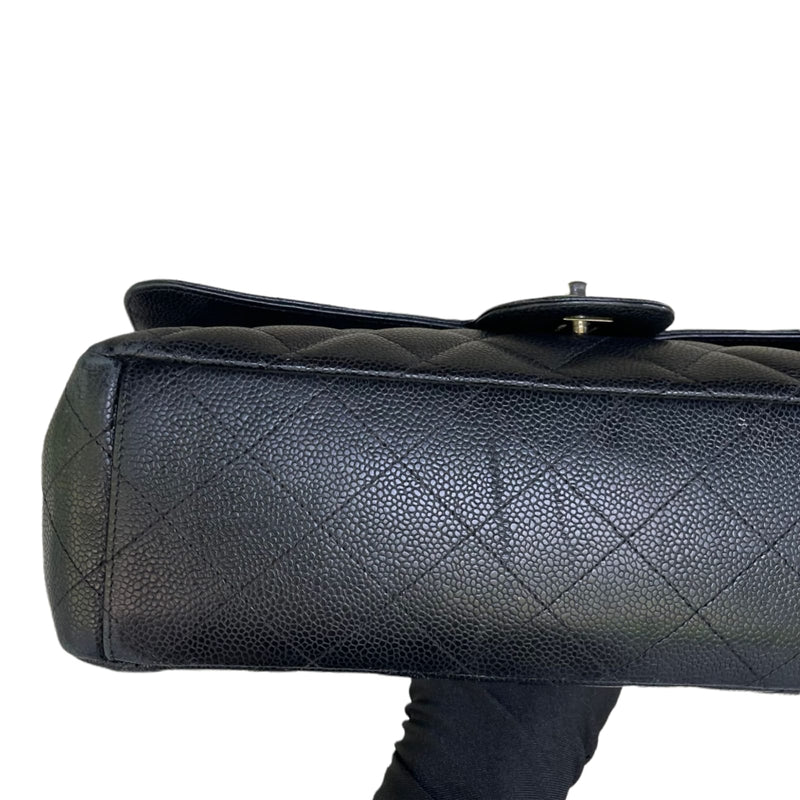Classic Double Flap Maxi Caviar Black SHW