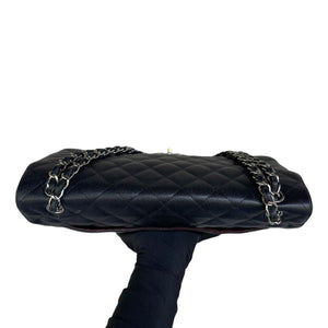 Classic Double Flap Maxi Caviar Black SHW