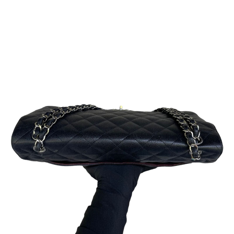 Classic Double Flap Maxi Caviar Black SHW