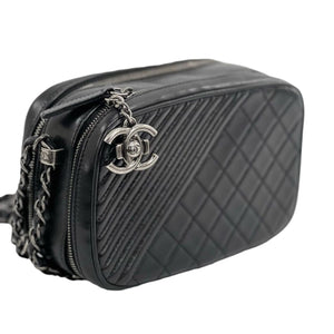 Small Coco Boy Camera Bag Lambskin Black RHW